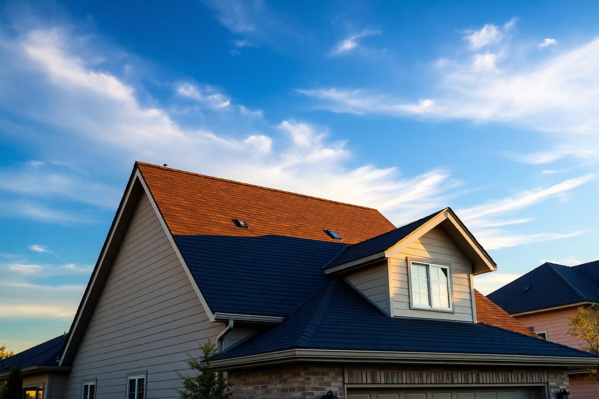 Modern home with new roof